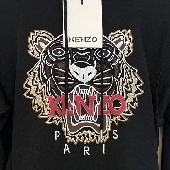 Kenzo Women's Tiger Logo Hoodie Sweatshirt size S NWT black/pink NWT Kenzo - Picture 3 of 8